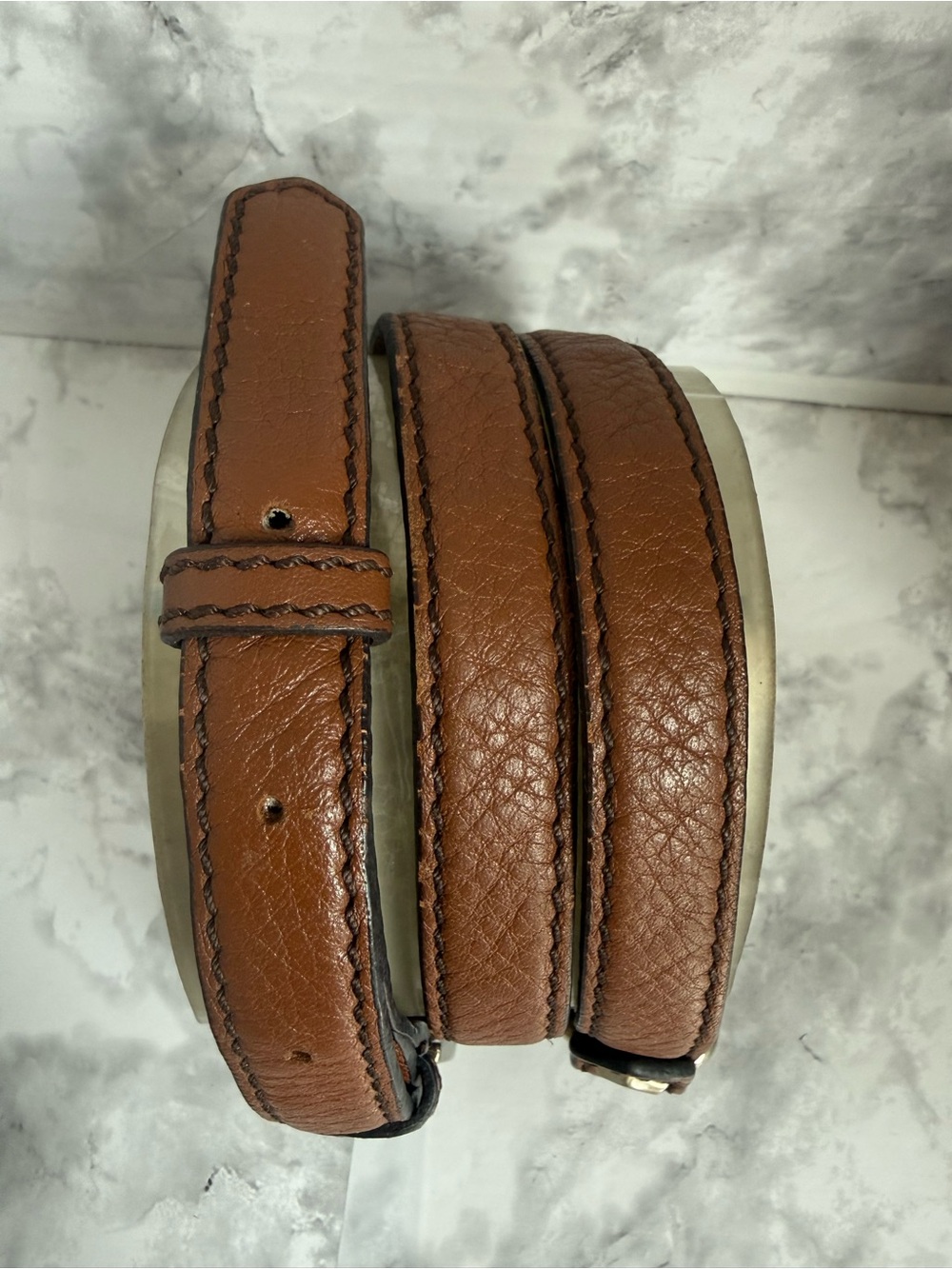MCM Brown Leather Crossbody Strap